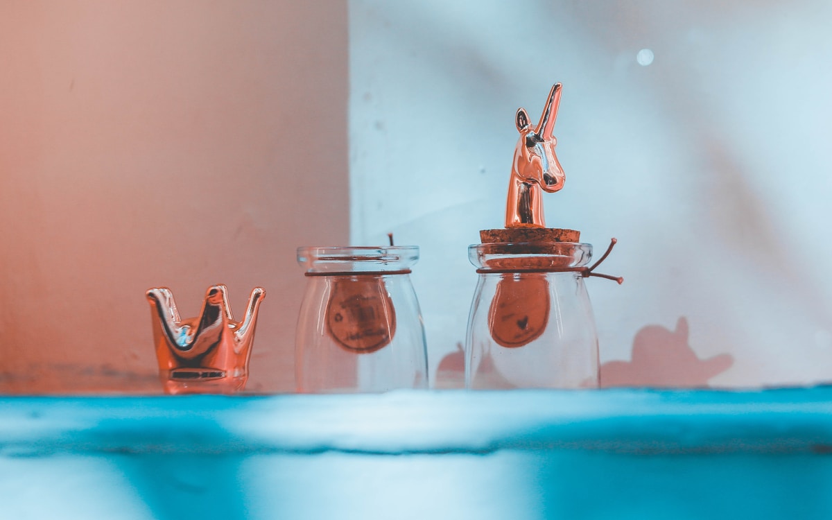 Direitos autorais em souvenires: o que saber? standing clear glass jars with unicorn lid